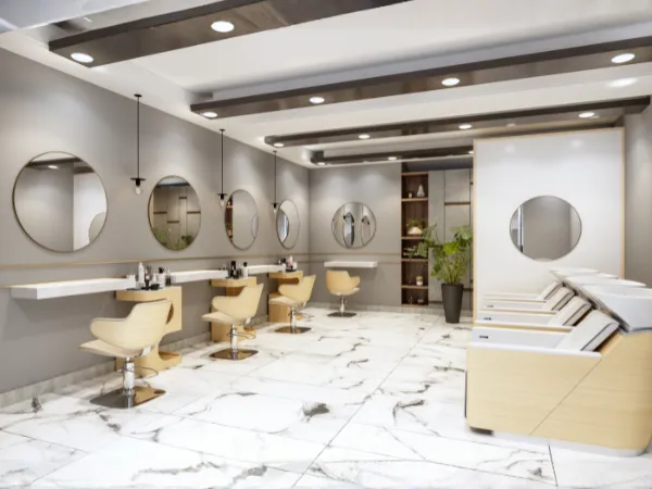 Clean and modern interior of Evette Class salon