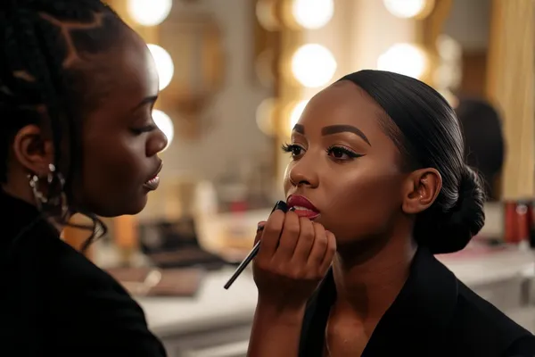 Woman with professional evening makeup